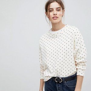 Polka Dot Sweat With Fleece Inner